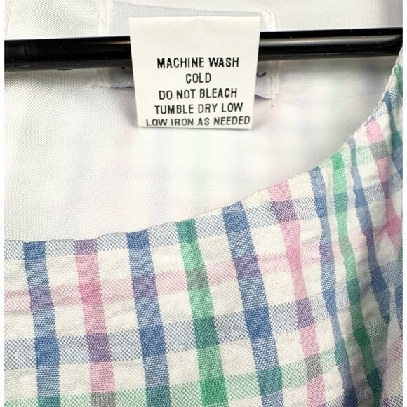 Florence Eiseman Plaid Seersucker Tiered Girls Dress, Size 8 - Picture 6 of 6